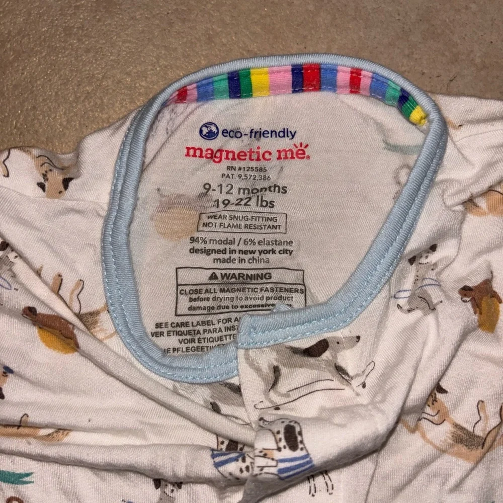 Like New Magnetic Me White Animal Print Footie - Picture 7 of 11